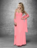 Chiffon bridesmaid dress pink